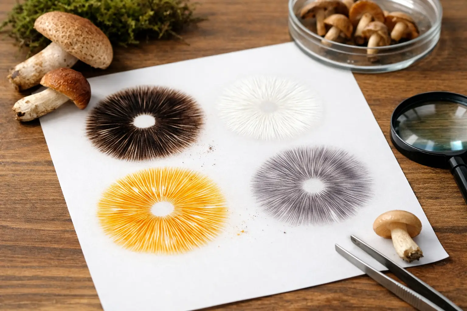 Spore Print Identification Guide for Color Clues